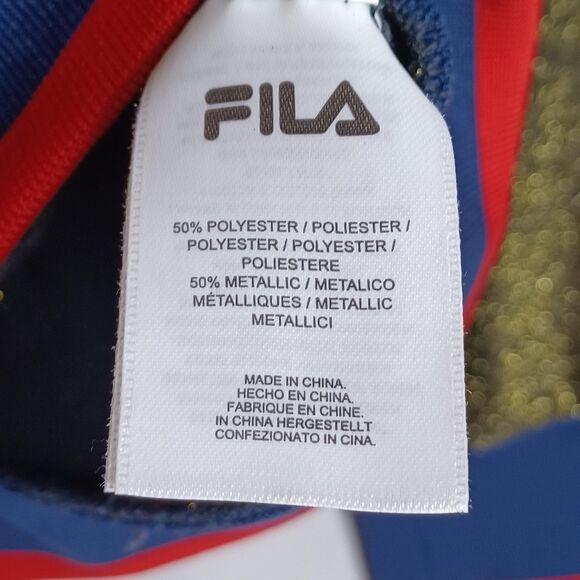 Fila Jacket Womens Small Glittery Metallic Bomber Full Zip Retro 80s Style - Picture 10 of 12